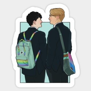 Charlie and Nick heartstopper - pride Sticker